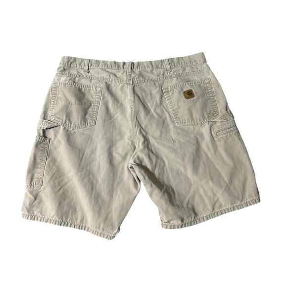 Carhartt Ripstop Shorts Mens 40 Relaxed Fit Khaki Canvas Utility Workwear - Picture 1 of 6